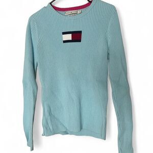 vintage Y2K 2000s retro Tommy Hilfiger blue long sleeve top